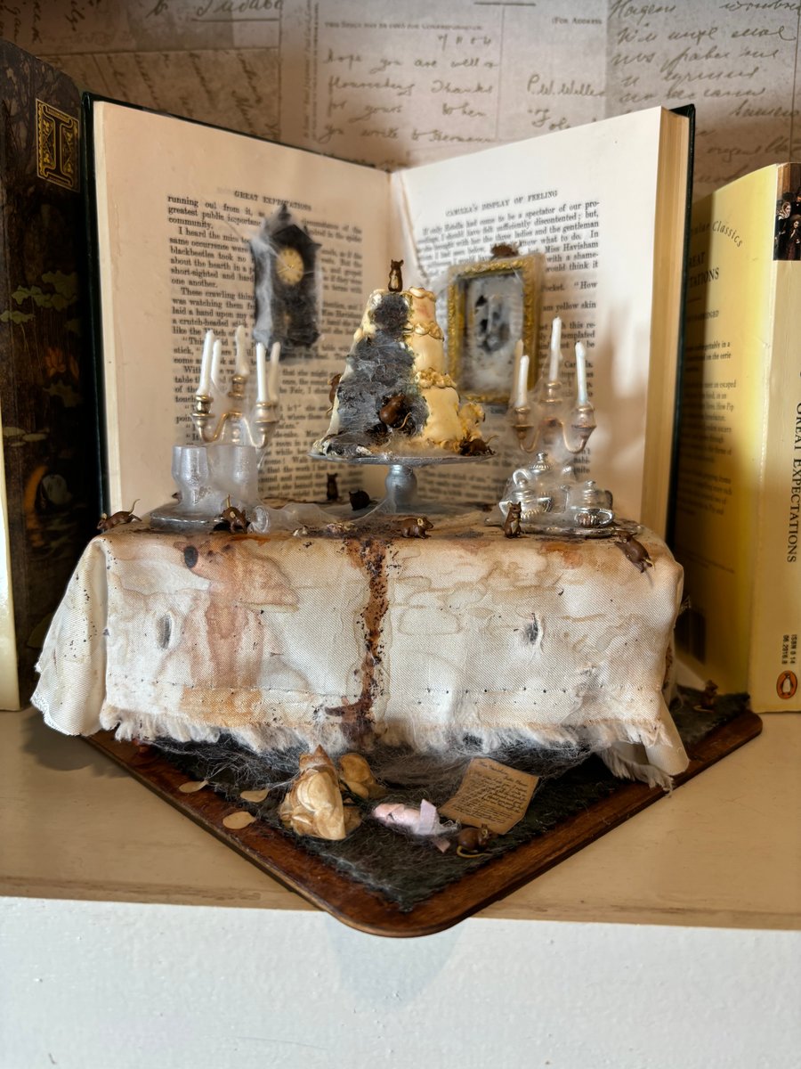 Great Expectations by Charles Dickens Book Nook. Miss Havisham’s wedding cake