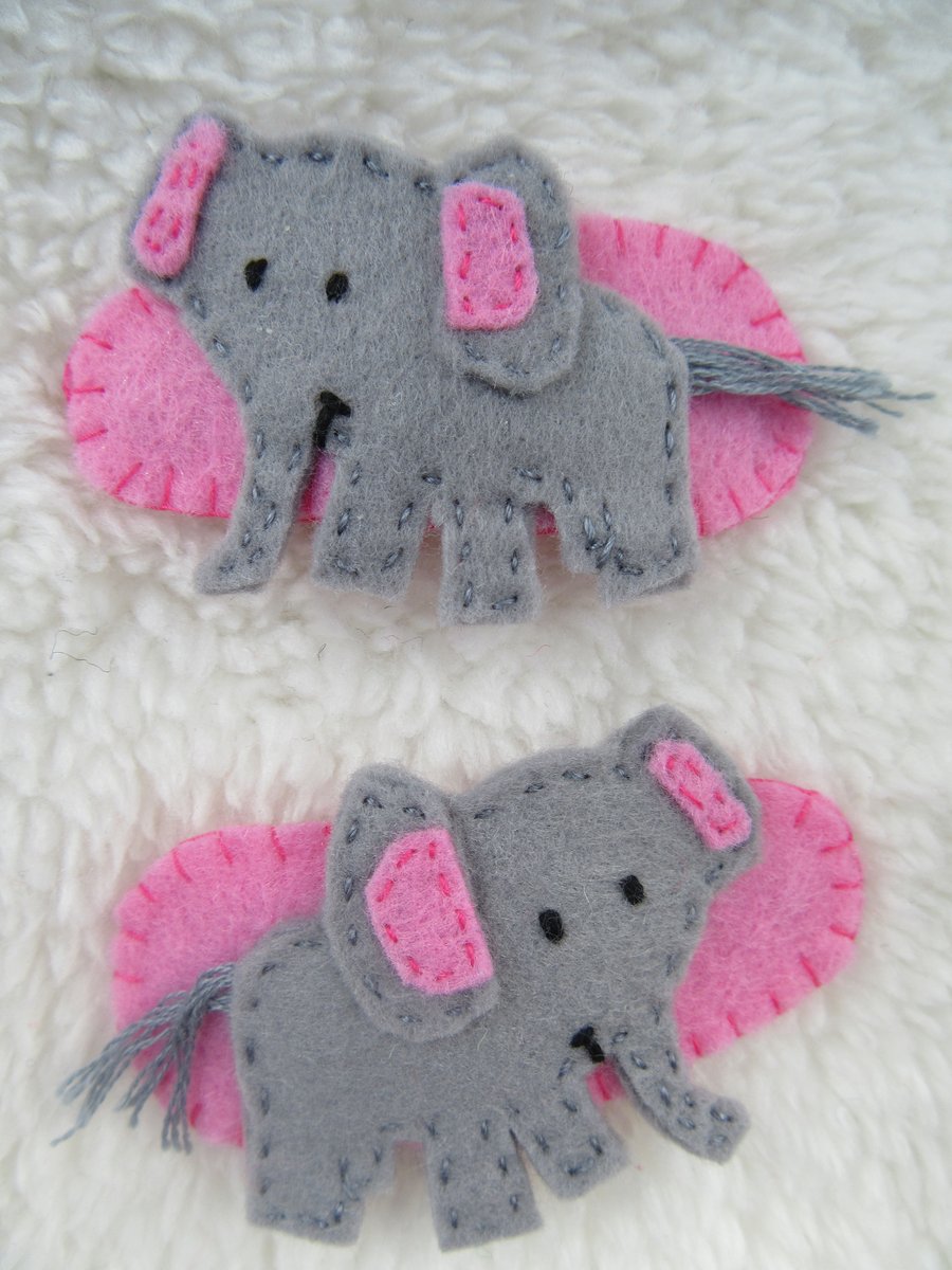 Elephant hair clips, gift for girls, 