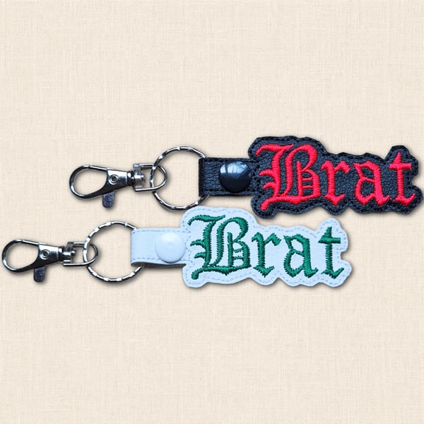 Brat Keyring - Funny Faux Leather Bag Charm