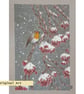 Little robin in a snow storm, original drawing, winter gift, wall art, bird art