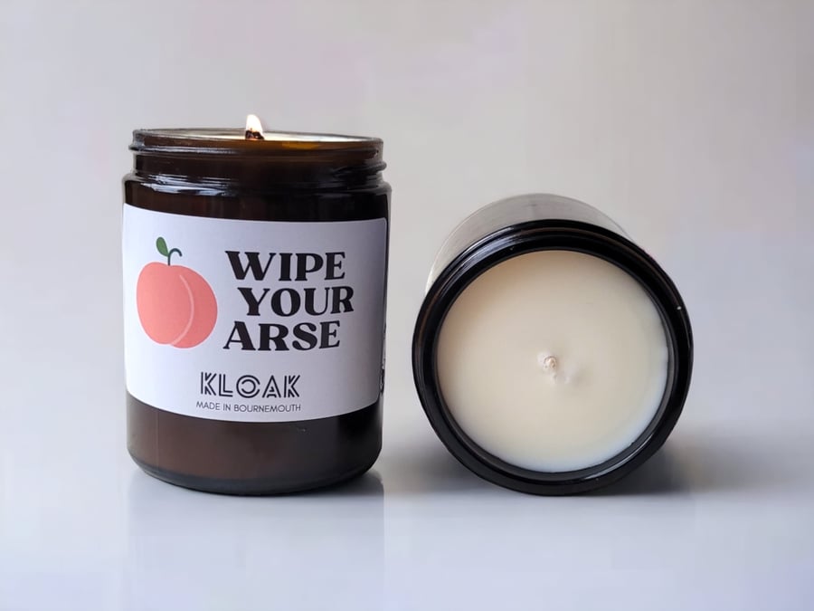 Wipe Your Arse Funny Candle for the Bathroom 