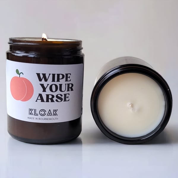 Wipe Your Arse Funny Candle for the Bathroom 