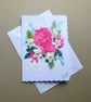 hand painted original art floral blank greetings card ( ref FA 70 T1 )
