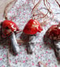ceramic hanging mushroom dark orange medium - Image 1
