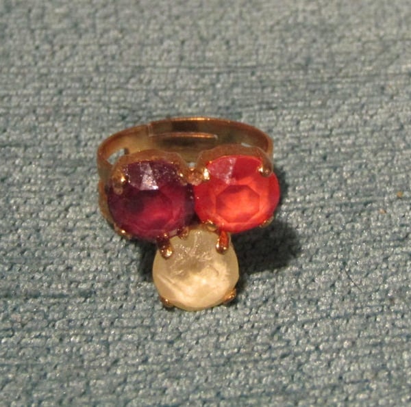 Swarovski 'Autumn Colours' Themed Adjustable Trio Ring