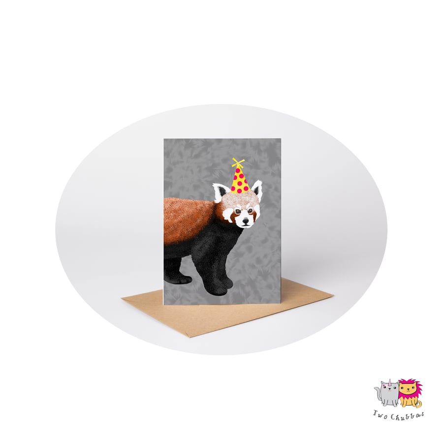 Red Panda Birthday Card, A6 Birthday Card, Cute Animal Birthday Card
