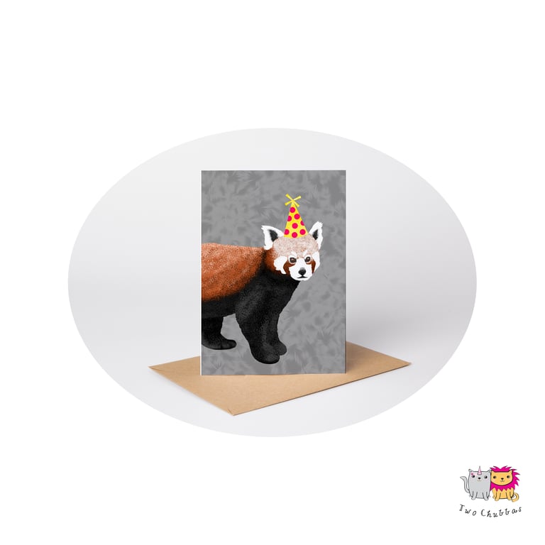 Red Panda Birthday Card, A6 Birthday Card, Cute Animal Birthday Card