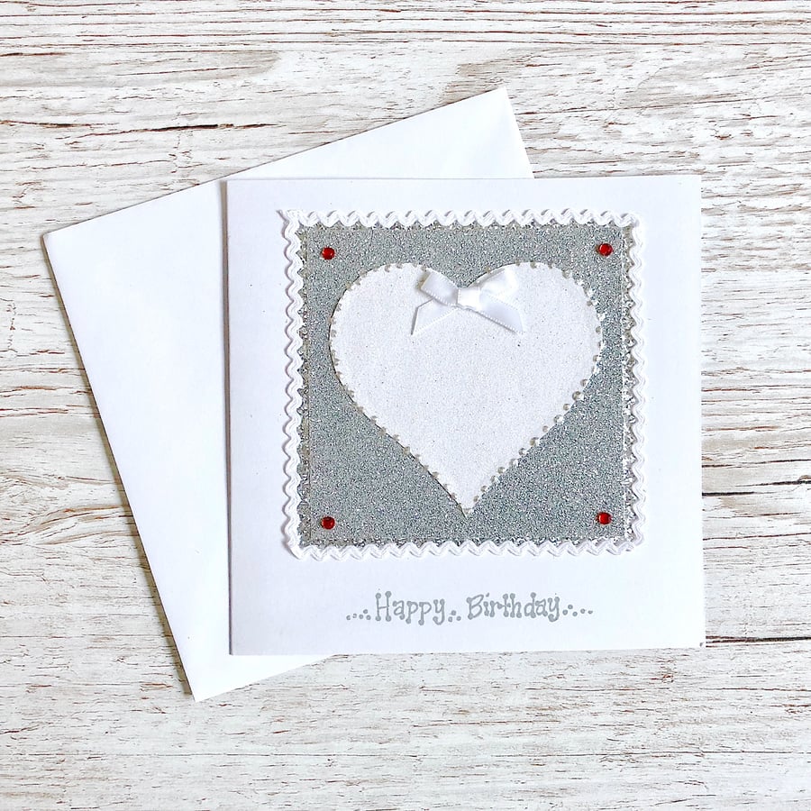 Birthday card - handmade birthday card - mum, wife, daughter heart