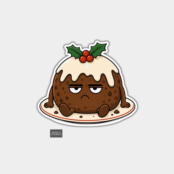 Unique Funny Christmas Gift Tags For Adults, 6pk - Grumpy Xmas Pudding