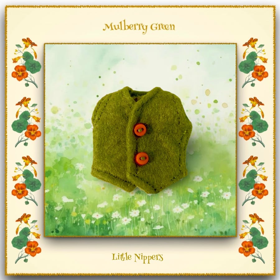 Little Nippers Green Fox Print Lined Waistcoat