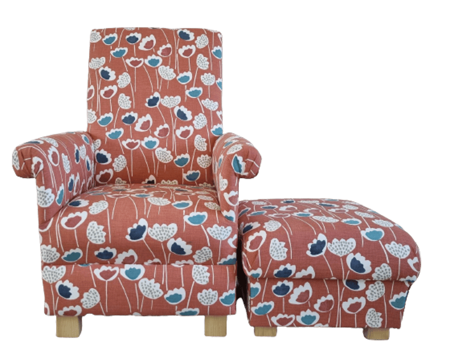 Prestigious Clara Coral Reef Fabric Adult Chair Folksy
