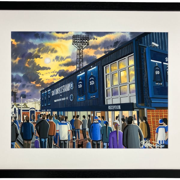 Hartlepool Utd, Victoria Park, Framed Football Art Print. 14" x 11" Frame Size