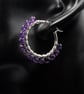  Amethyst and sterling silver gemstone hoop earrings, Aquarius gift - Image 2