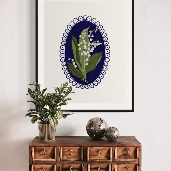 Lily of the Valley Botanical illustration Art print