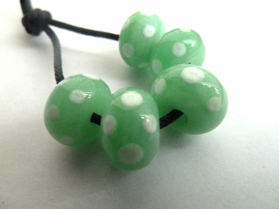 green spots glass beads