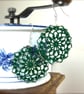 Green Doily Earrings - Image 1