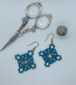 Tatted Turquoise Lace Earrings - Image 1