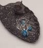 Blue and White Fused Glass Stud Earrings and Pendant Set - Image 4