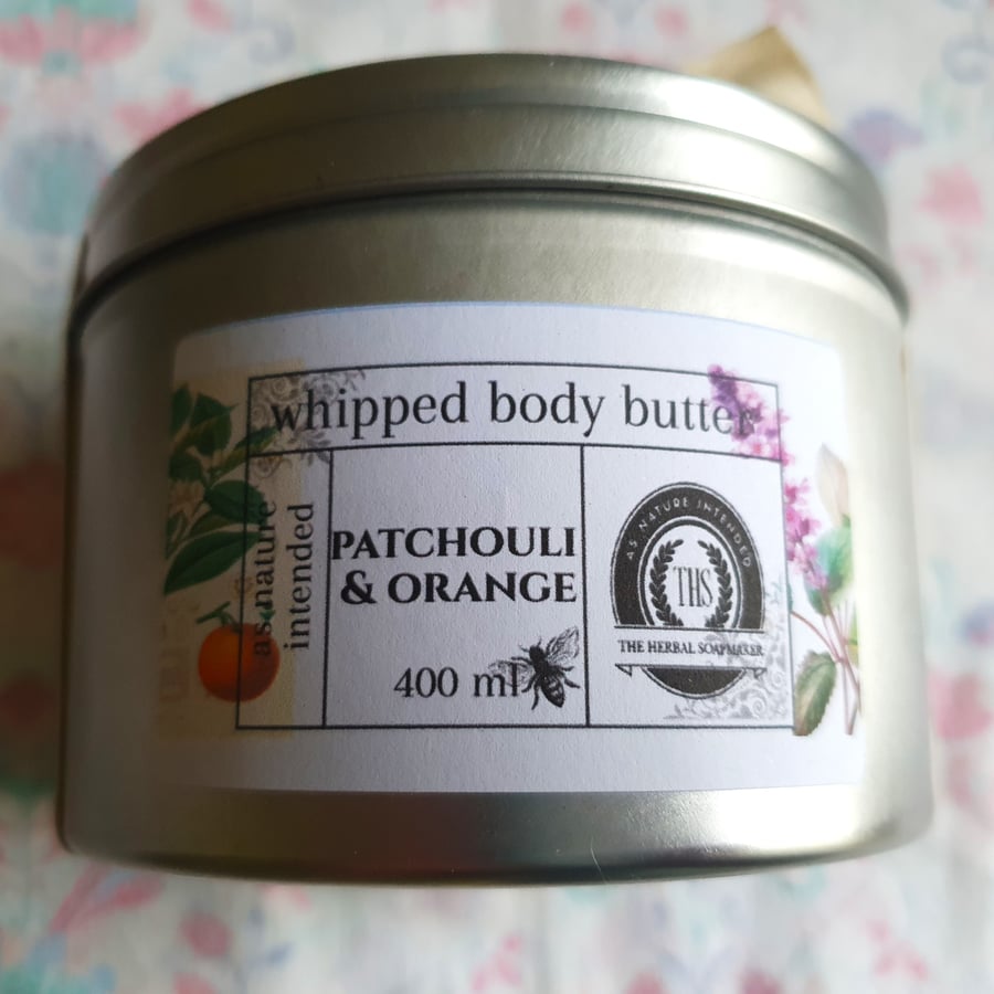 Patchouli & Orange, whipped body butter, whipped, vegan 400ml