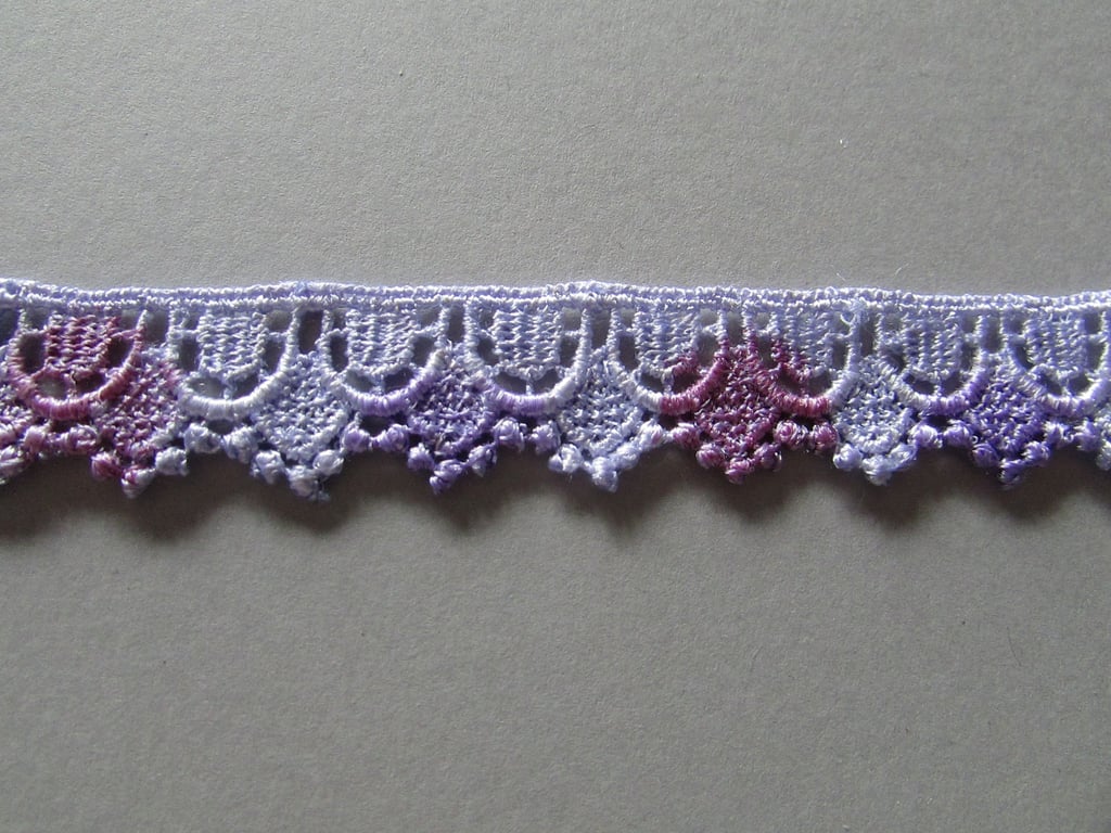 Pink & Purple Ombre Venise Guipure Lace sold by the metre
