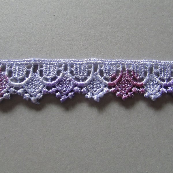 Pink & Purple Ombre Venise Guipure Lace sold by the metre