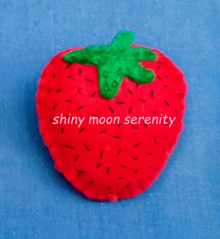 Strawberry Red Felt Brooch