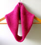 Cowl Infinity Scarf in Cerise Pink Alpaca Wool - Image 2