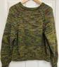 Hand knit Jumper - cable details and camo style 