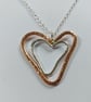 Nested Hearts Pendant, mixed metals, copper and sterling silver - Image 5