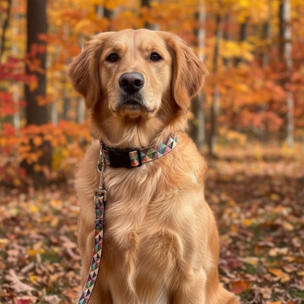Handmade Harlequin Dog Collar, for stylish dogs