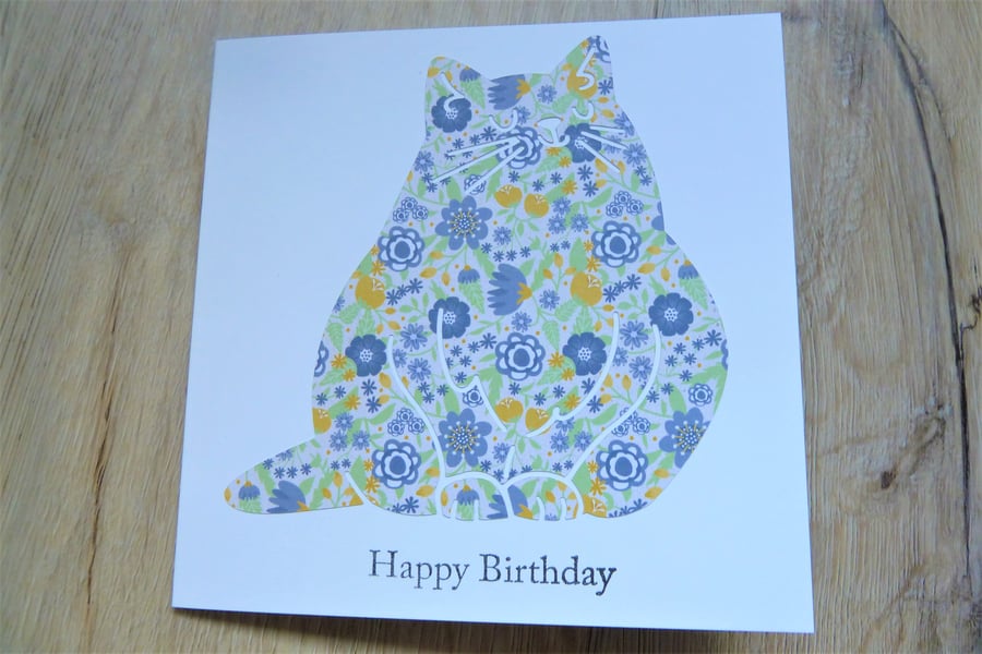 happy birthday cat card