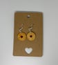 Polymer clay jammy heart biscuit dangly earrings