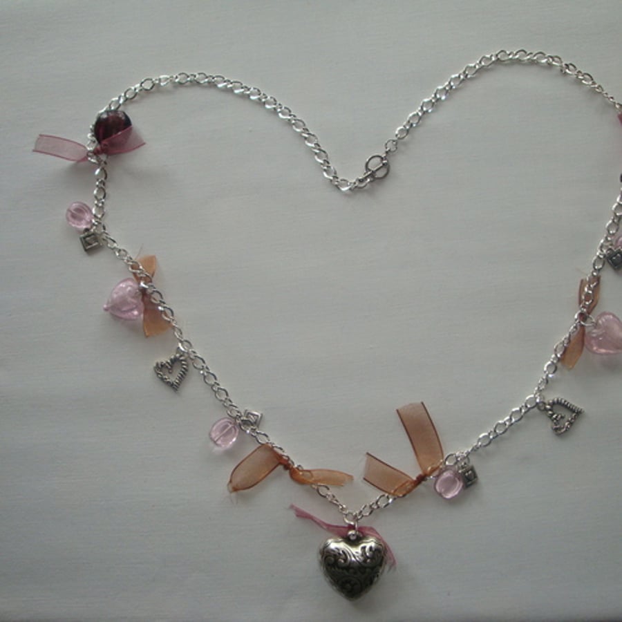 Long heart necklace