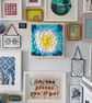 Yellow Blue Felt Wall Art - Abstract Tactile Blobs - Image 2