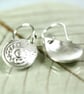 Silver Petal Dainty Spiral Drops Spiral Pattern Art Nouveau Birthday Bridesmaid  - Image 4