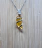 Scottish Sea Glass Pendant, Swirl design - Rare Yellow - Absolutely beautiful!