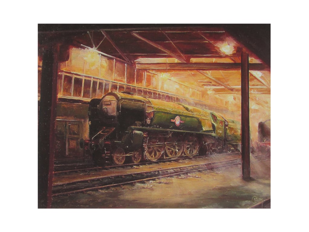 STEAM RAILWAY Art Print- Atmospheric Giclee Print- Vintage Train Enthusiast Gift