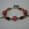 Pink Rose Leaf Bracelet