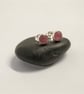 Sterling Silver Hazy Pink Tourmaline Stud Earrings, Handamde Jewellery WEDDING