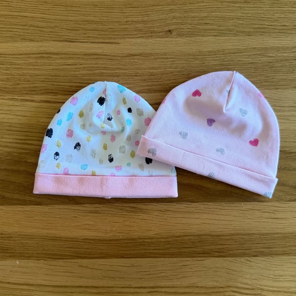 Newborn Baby Hats, Beanie hats. 2 PK. Ideal for the newborn baby 0-3mths - BE03