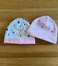 Newborn Baby Hats, Beanie hats. 2 PK. Ideal for the newborn baby 0-3mths - BE03