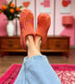 Pink & Orange Crochet Slipper Socks – Handmade Cosy Socks - Image 7