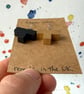 Mixed Wooden T Earrings from a 3D Puzzle - Old Stock - Super Seconds - Image 3