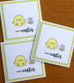 Pack of 3 Mini Easter Cards - Chick - Green Polka Dots - Image 4