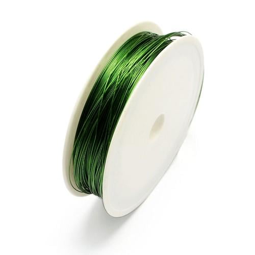 Iron Craft Wire - Dark Green Enamelled, 20M Spool - 0.3mm Thick Wire for Jewelle