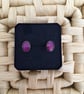 Dainty Mulberry Pink Oval Stud Earrings - Image 2