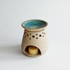 Handmade pottery Essential Oil Burner or wax melt Gardom's Green glaze 