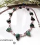 Designer Raw Natural Emerald & Wello Opal  Sterling Silver Necklace ONE OFF - Image 3