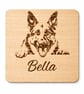 Personalised Dog Breed Wooden Coaster Handmade Gift for Dog Lovers