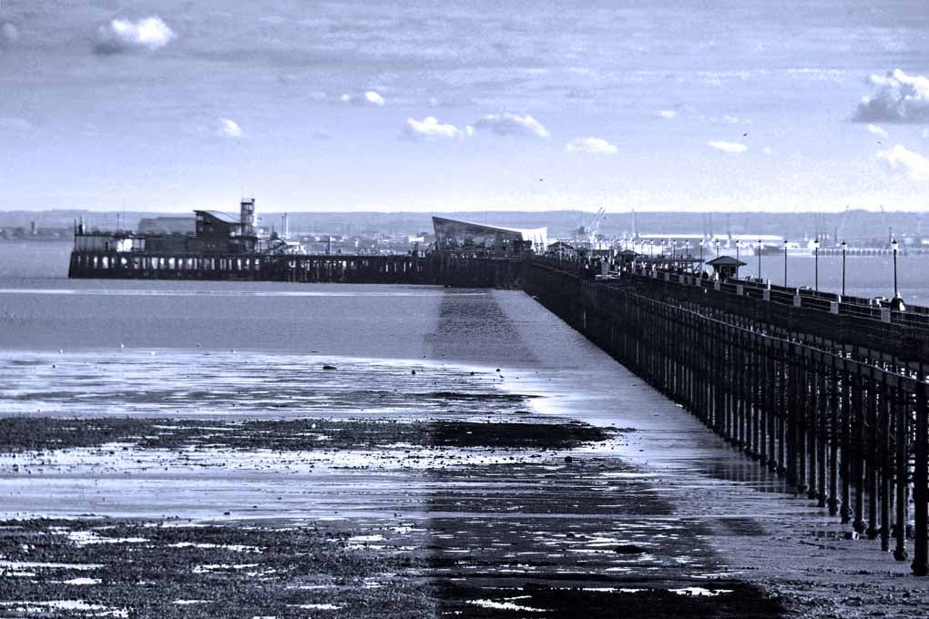 Southend On Sea Pier And Beach Essex England UK Photograph Print